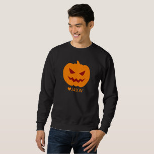 Sudadera Simple Happy Halloween espeluznante calabaza naran