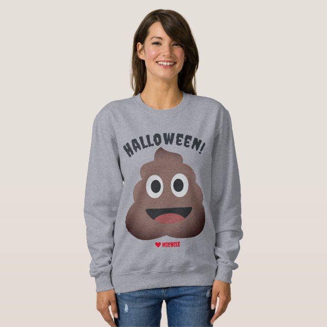 Sudadera Simple Happy Halloween poop familia y amigos (Anverso completo)