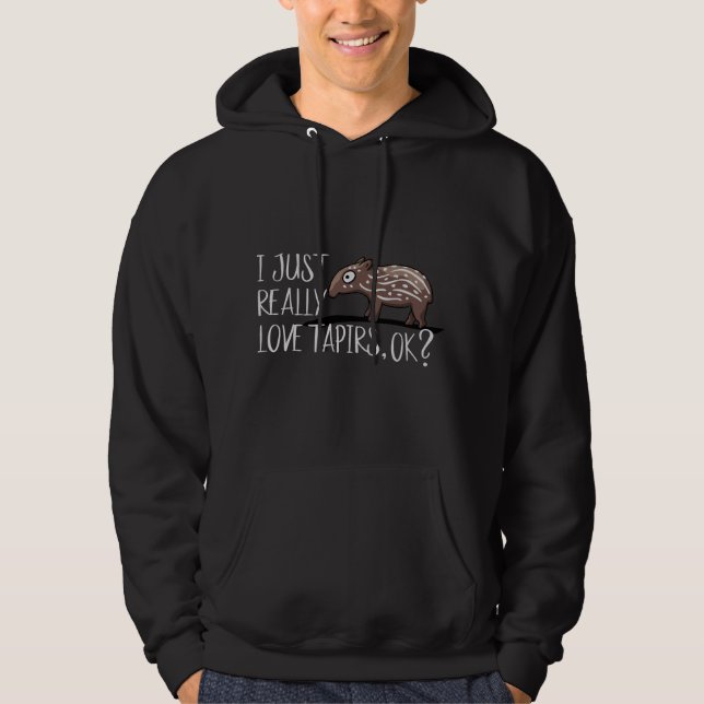 Sudadera Simplemente Amo Bebés Tapires OK Dibujos Animados  (Anverso)