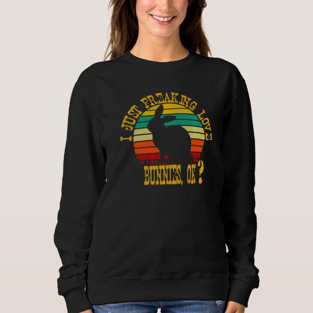 Sudadera Simplemente amo con locura a los conejos, OK diver (Anverso)