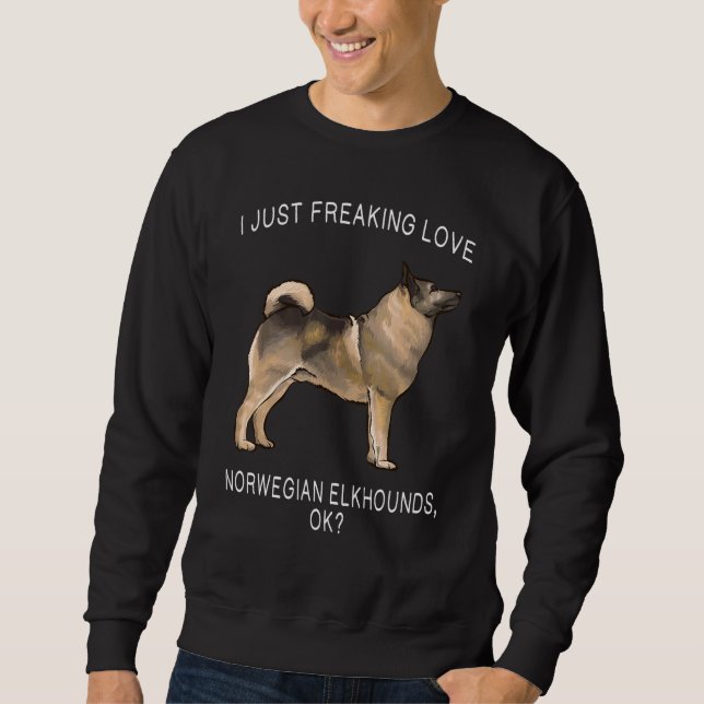 Sudadera Simplemente amo con locura al Norwegian Elkhound O (Anverso)