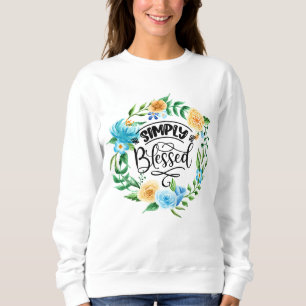 Sudadera Simplemente bendecido floral del tanque de corona