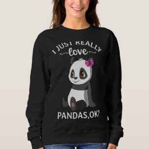 Sudadera Simplemente Me Encantan Los Pandas Ok Chica Panda 