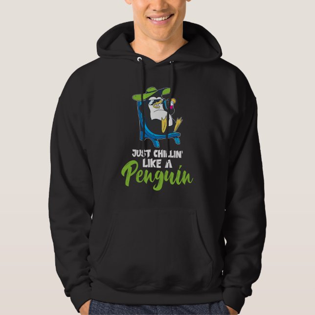 Sudadera simplemente relajándose como pingüinos ropa pingüi (Anverso)