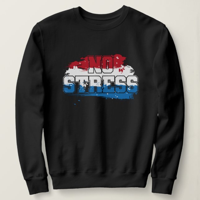 Sudadera Sin estrés - Mentalidad positiva azul rojo (Anverso del diseño)