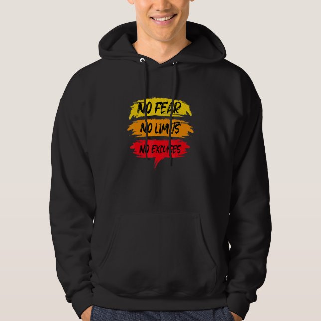 Sudadera Sin Miedo Sin Límites Sin Excusas Motivativas De D (Anverso)