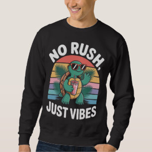 Sudadera Sin Prisa Solo Vibra Humor Tortuga Retro 
