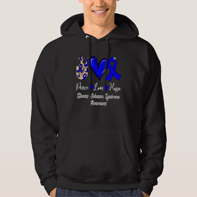 Sudadera Síndrome de Stevens Johnson SJS Peace Love Hope Bl (Anverso)