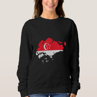 Sudadera Singapore flag in Singapore outline Singapore