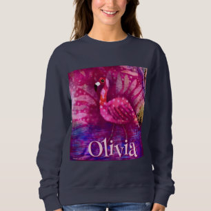 Sudadera Singular Resumen Flamingo Rosa Personalizado