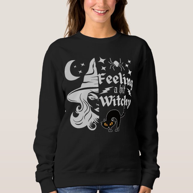 Sudadera Sintiendo bruja divertida bruja de Halloween (Anverso)