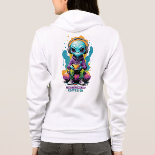 Sudadera Sintonizada en el café Zoned out on   Cute Alien A