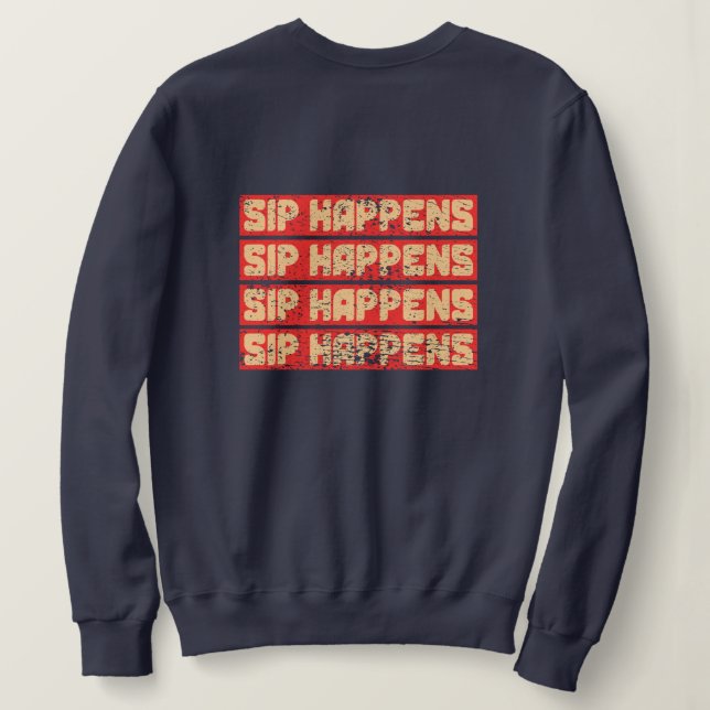 Sudadera Sip Happens – Funny Panda Boba Retro Style (Reverso del diseño)