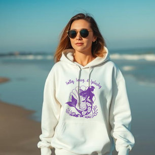 Sudadera Sirena hawaiana salada, suave y violeta