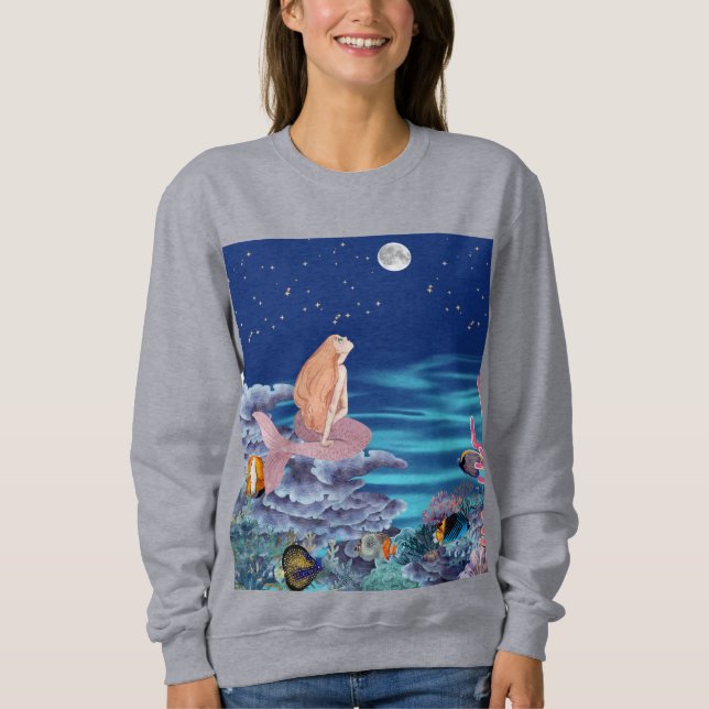 Sudadera sirena mirando la luna (Anverso)