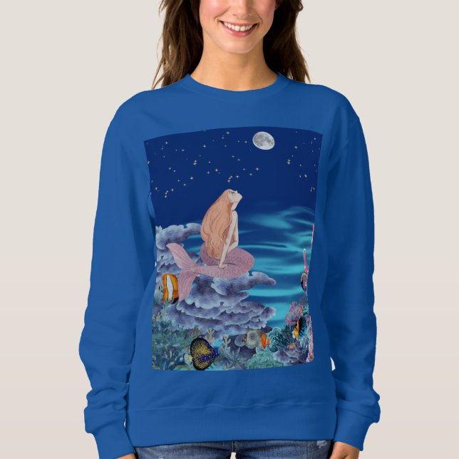 Sudadera sirena mirando la luna (Anverso)