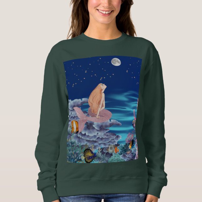Sudadera sirena mirando la luna (Anverso)