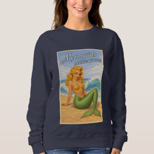 Sudadera Sirenas Hacen Olas Pin-Up Retro   Costa de la Play