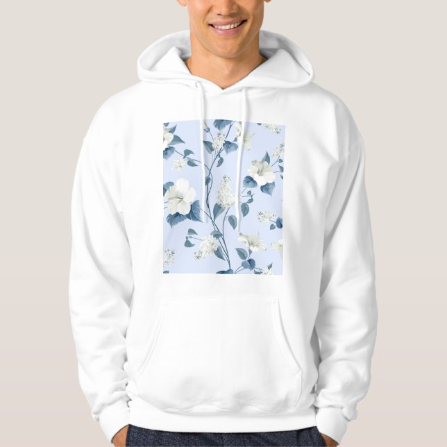 Sudadera Siringa, flores de hibisco, patrón de tela. (Anverso)