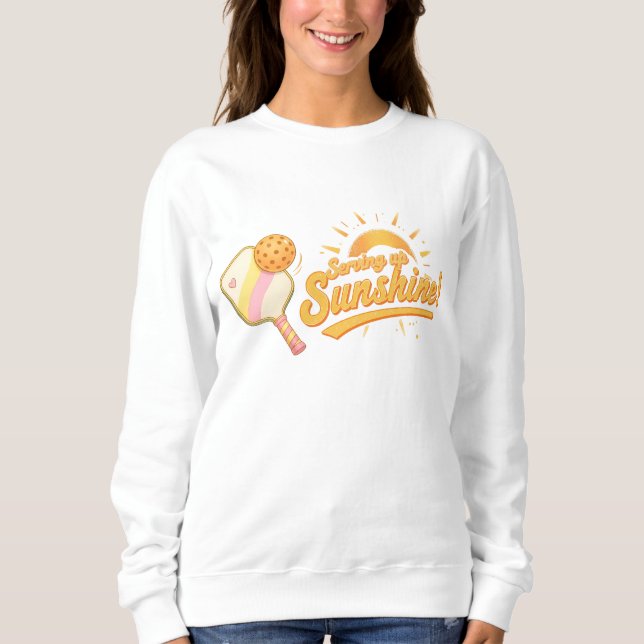Sudadera Sirviendo Brillo Solar Gráfico de Pickleball de So (Anverso)