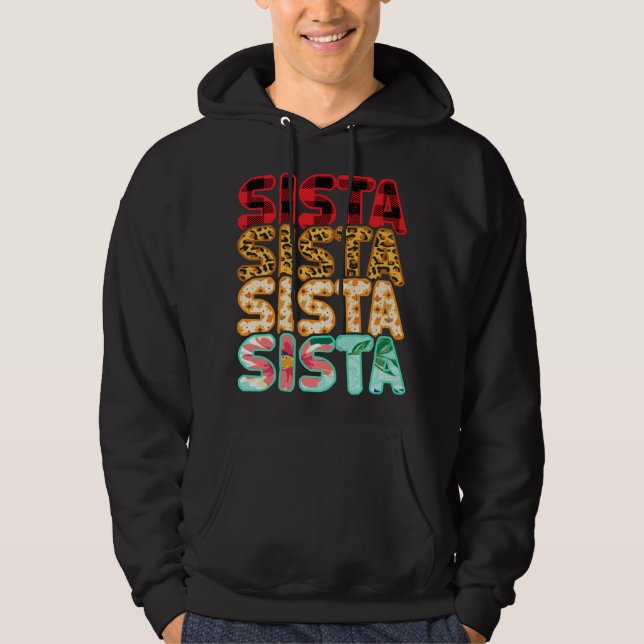 Sudadera Sista Hermana Leopard Red Plaid Sunflower Family M (Anverso)