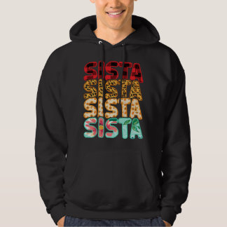 Sudadera Sista Hermana Leopard Red Plaid Sunflower Family M