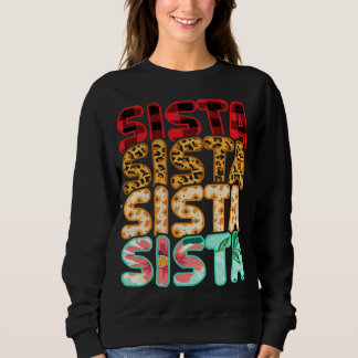 Sudadera Sista Hermana Leopard Red Plaid Sunflower Family M