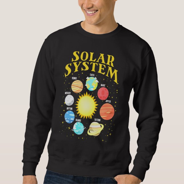 Sudadera Sistema Solar Con Planetas Ciencia Planeta Espacia (Anverso)