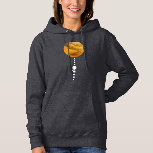 Sudadera Sistema solar mínimo (Anverso)