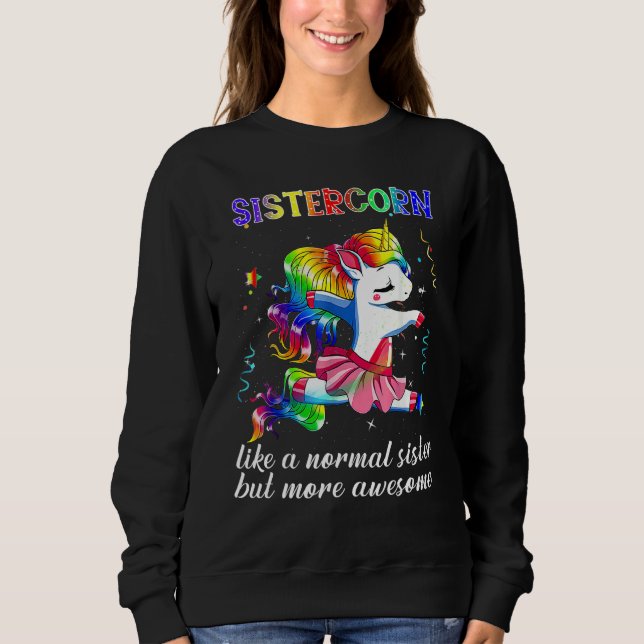 Sudadera Sistercorn  Cute Unicorn Dancing Kid Girl Boy (Anverso)