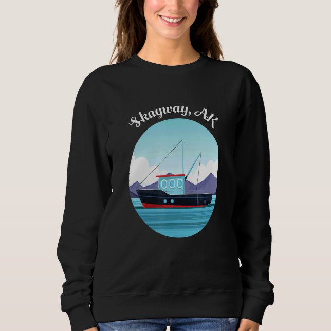 Sudadera Skagway Alaska Pescador de Arte (Anverso)