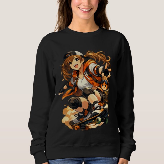 Sudadera Skate Quest Jinete Naranja (Anverso)