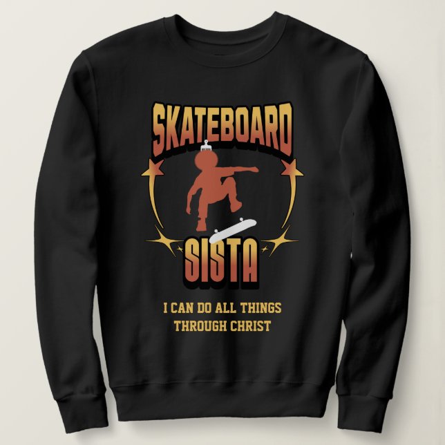 Sudadera SKATEBOARD SISTA Afro Skateboarding Christian (Anverso del diseño)