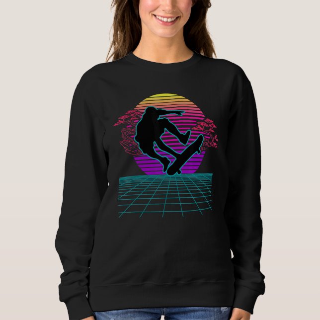 Sudadera Skateboarder Retro 80 estilo Vaporwave Skateboardi (Anverso)