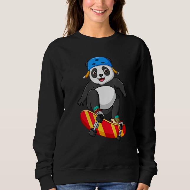 Sudadera Skateboarding Happy Panda Skateboard Cute Sporty A (Anverso)