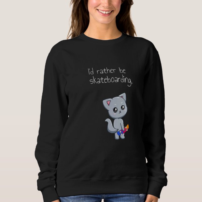 Sudadera Skateboarding Skateboard Cat Go Skateboarding   (Anverso)