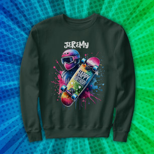 Sudadera Skateboarding Skater Feliz Cumpleaños Monograma Gr