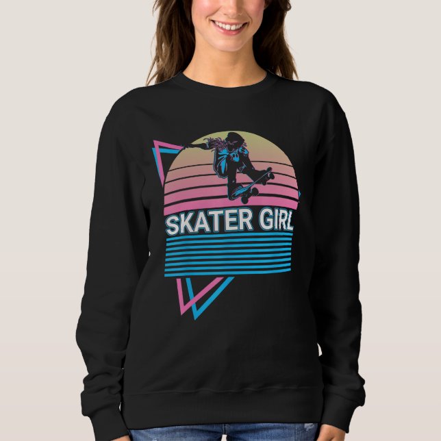 Sudadera Skateboarding Skating Skater Retro Skater Girl (Anverso)