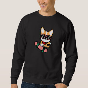 Sudadera Skateboarding Welsh Corgi Puppy Skateboard Dog Ska