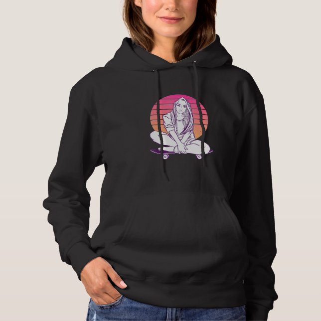 Sudadera Skater Para Chicas Skateboard Skateboarding (Anverso)