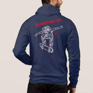 Sudadera Skater Volador Haciendo Patinaje De Mediano Aire