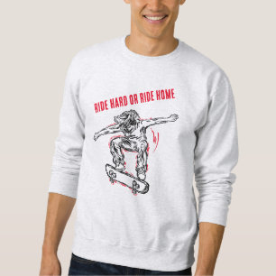 Sudadera Skater Volador Haciendo Patinaje De Mediano Aire