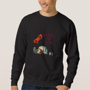 Sudadera Skaters con patineta divertida Red Skateboard Ska