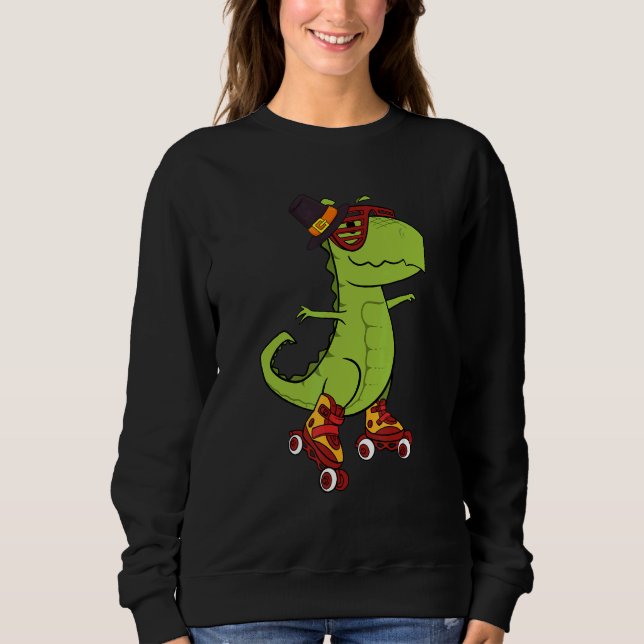 Sudadera Skating Dinosaur Thanksgiving Day Cool Rex Roller  (Anverso)