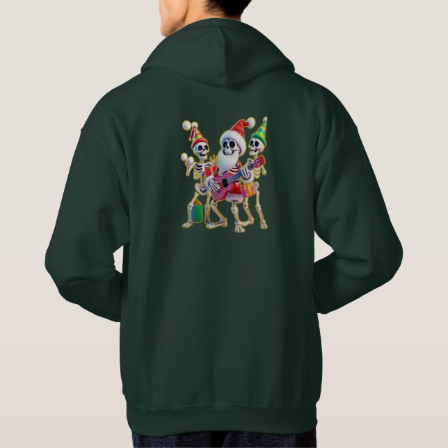 Sudadera **Skeleton 3D Christm Santa Party – Funnyas Skelet (Reverso)