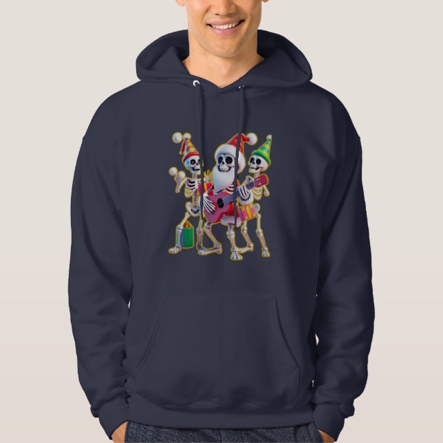 Sudadera **Skeleton 3D Christm Santa Party – Funnyas Skelet (Anverso)