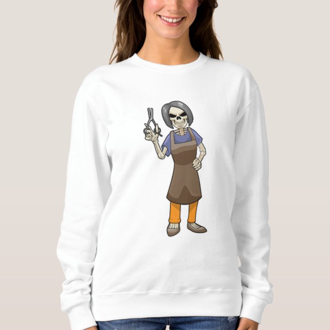 Sudadera Skeleton as Hairdresser with Scissors (Anverso)
