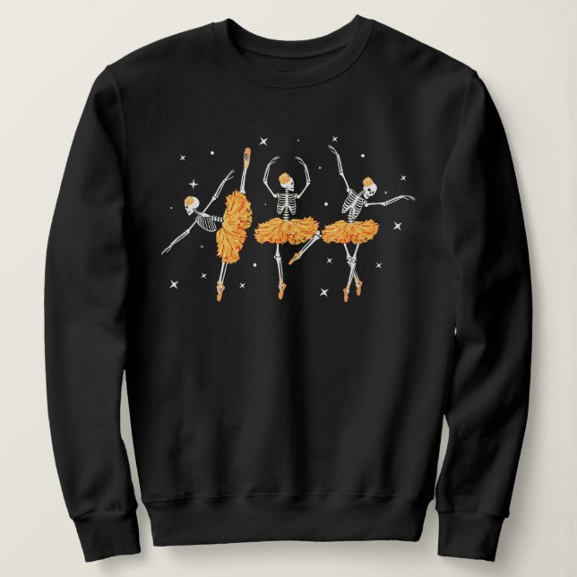 Sudadera Skeleton bailando Ballet Ballet Dance Halloween (Anverso del diseño)