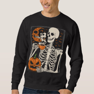 Sudadera Skeleton Beber café Lover Halloween Skull M