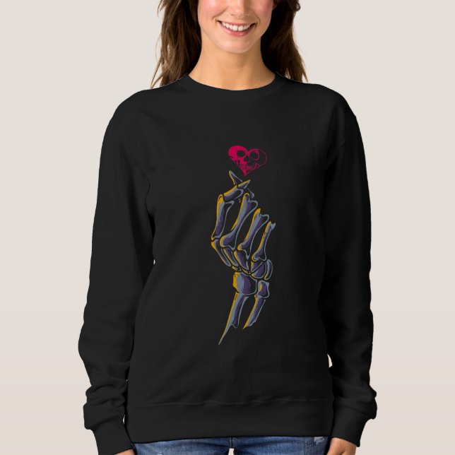 Sudadera Skeleton Bones Hand Korean Heart Love Sign Valenti (Anverso)